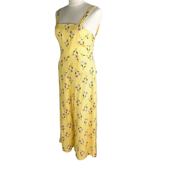 Finders Keepers Limoncello Floral Wide Leg Jumpsuit Women 4 Yellow‎ Cottagecore - Picture 5 of 11